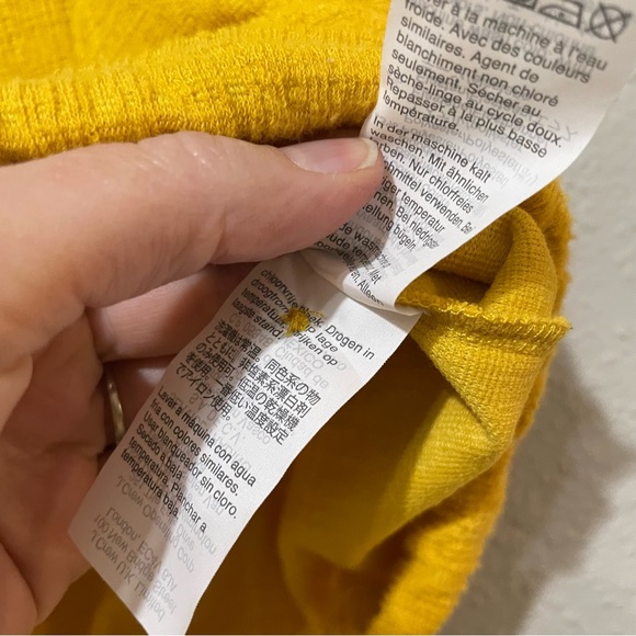 Madewell Texture & Thread Yellow Flutter Sleeve Button Front Blouse M - Picture 7 of 11